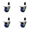 Service Caster 3'' Blue Poly Swivel 1-1/2'' Expanding Stem Caster Set Total Lock Brake, 4PK SCC-EXTTL20S314-PPUB-BLUE-112-4 - alternate 1